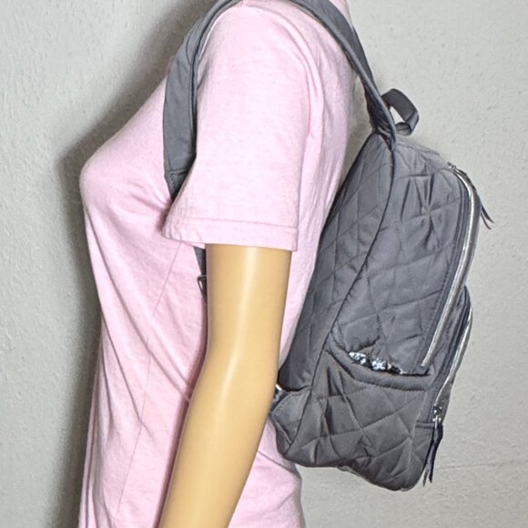 Vera Bradley Small Backpack in Performance Twill Shadow Gray NWT main image 4